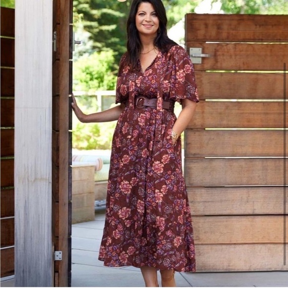 NWT Matilda Jane Good Hart GH Mariposa Floral Flowy Midi Dress- Size Large - Picture 6 of 16